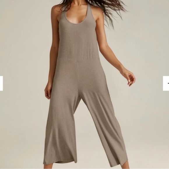 Beyond Yoga Pants - 31. Beyond Yoga Relaxed Wide-Leg Jumpsuit in Birch Heather Taupe